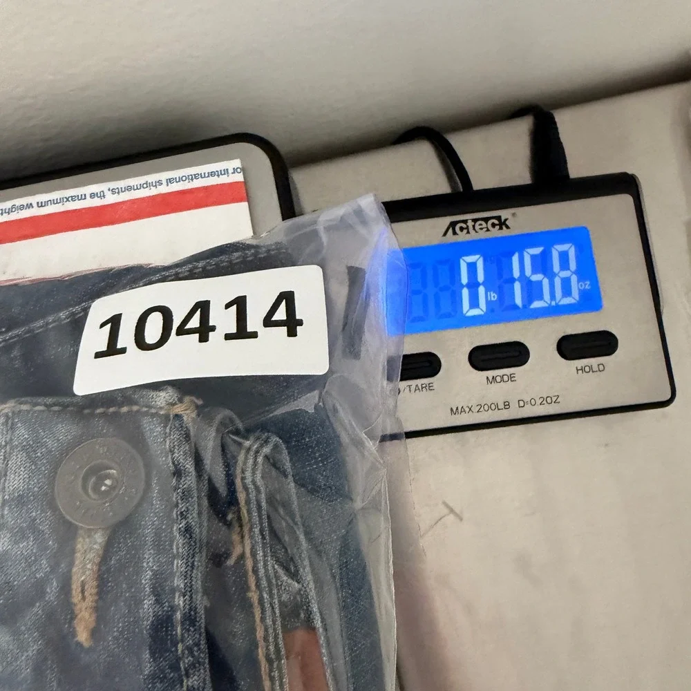 LEVIS Vintage Y2K Denim Skirt Women 28 Blue Pleated Midi Distressed USA Made - Picture 14 of 14